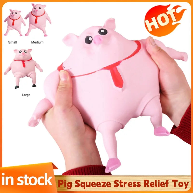 Cute Pink Pig Stress Relief Squeezable Toy