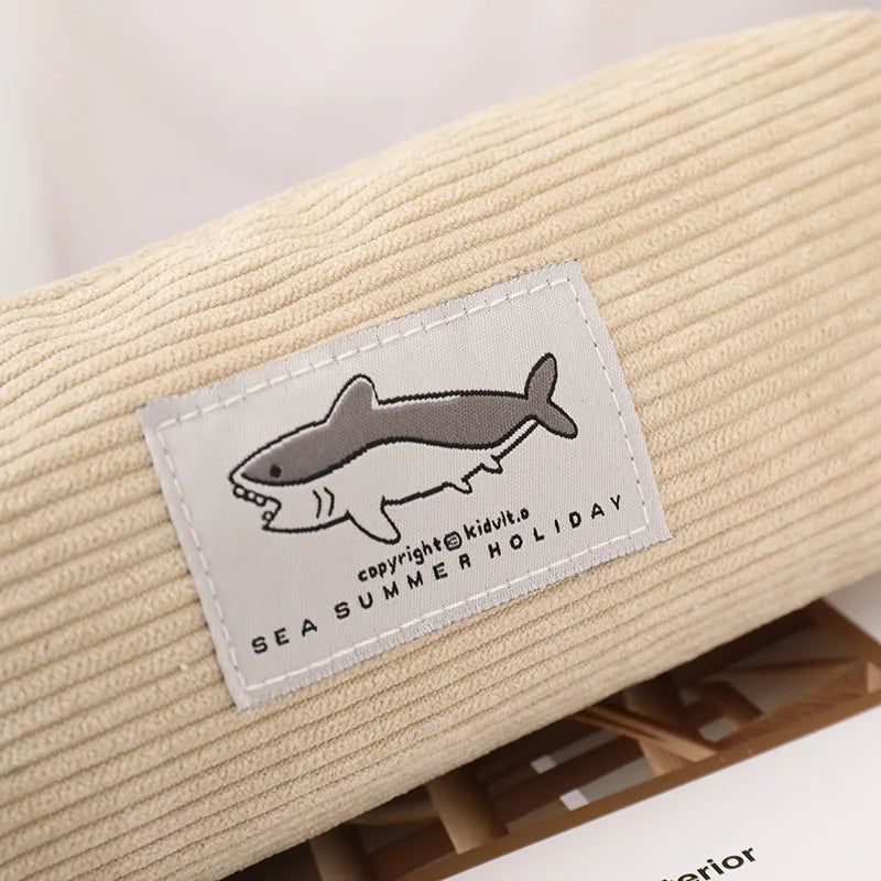 Kawaii Shark Corduroy Pencil Case – Cute & Fun