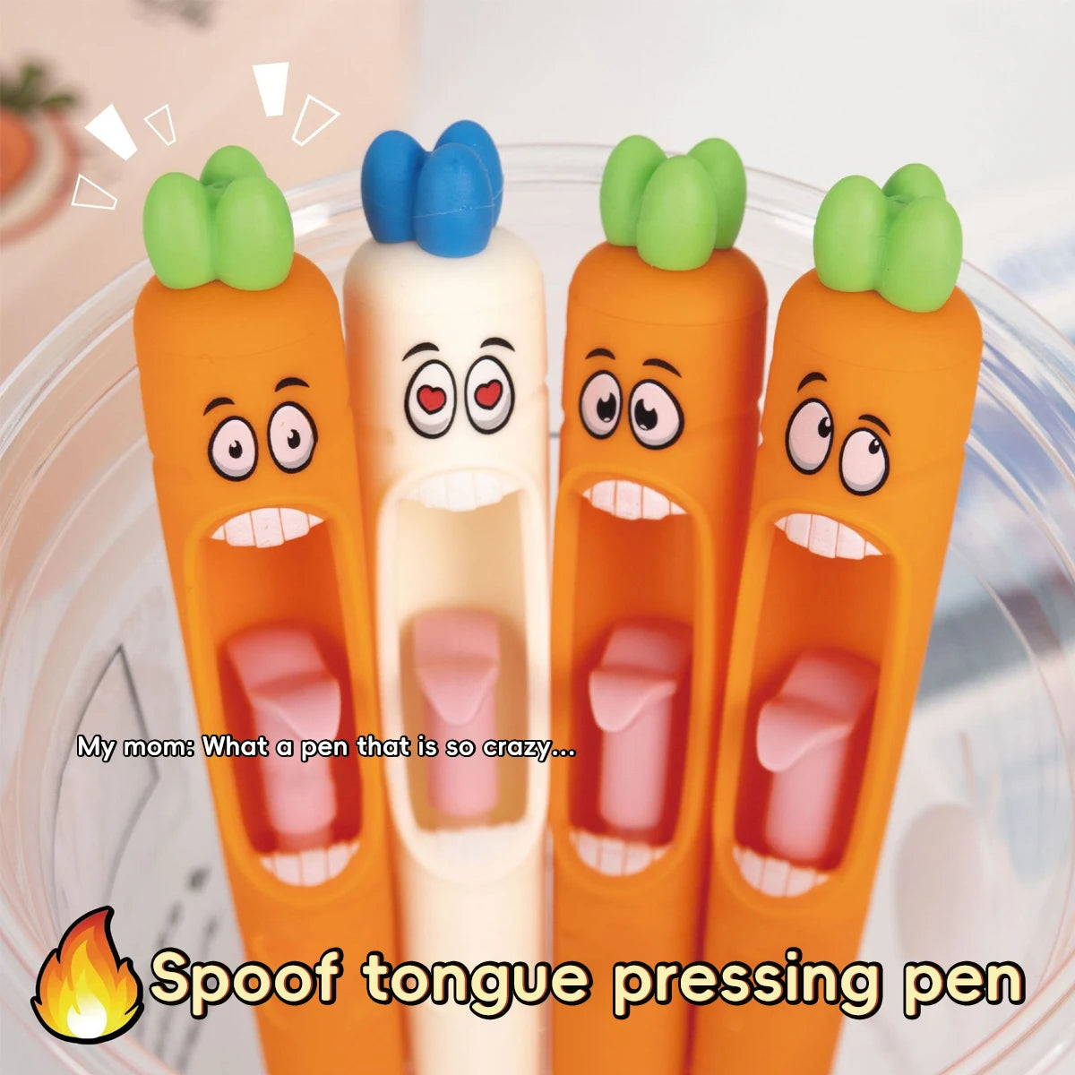 4PCS Kawaii Carrot-Shaped Neutral Pens 0.5mm