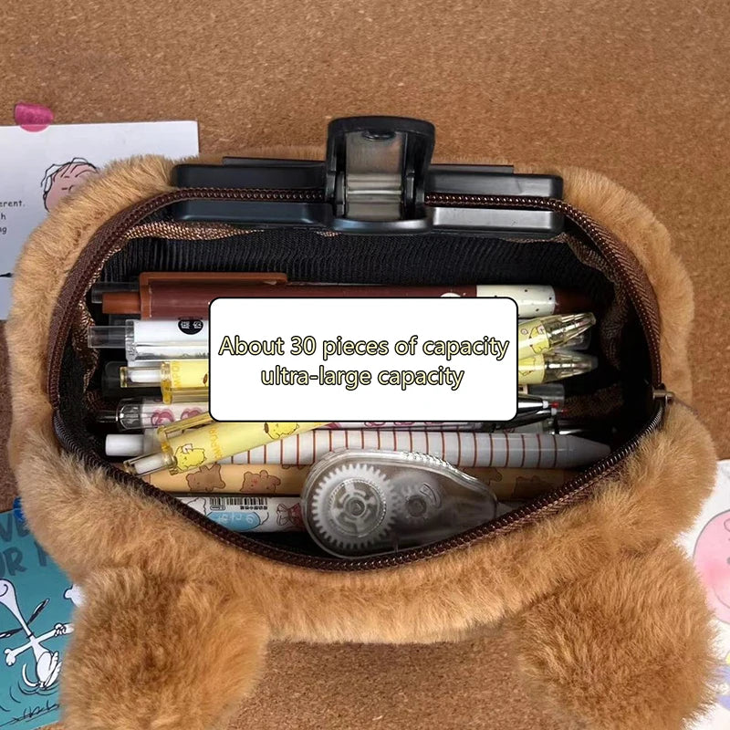 Cute Plush Capybara Pencil Storage Bag