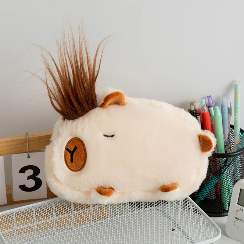 Cute Plush Capybara Pencil Storage Bag
