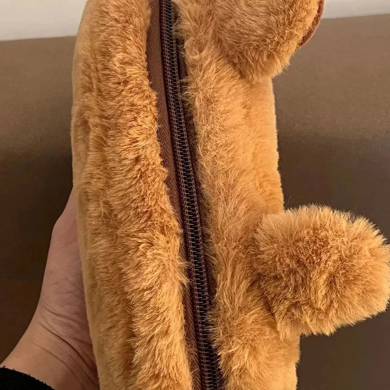 Cute Plush Capybara Pencil Storage Bag