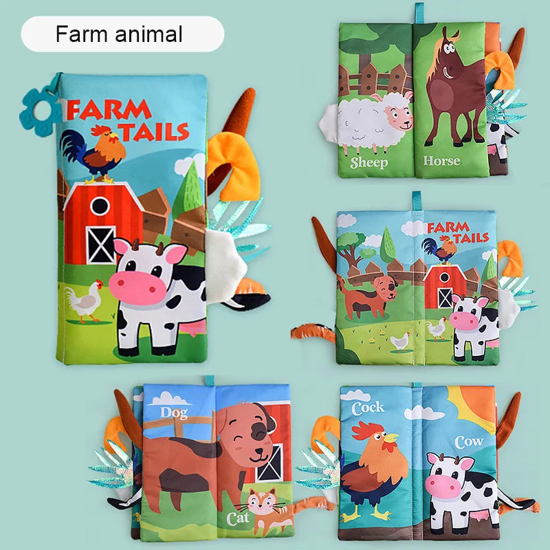 Montessori Baby Cloth Book with 3D Tails