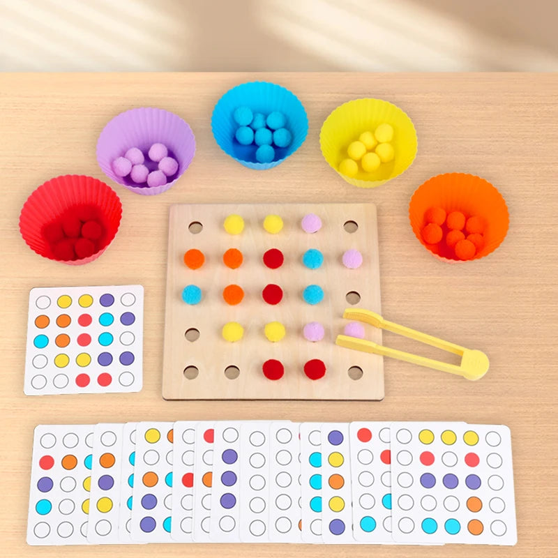 Color Sorting & Clip Practice Wooden Toy