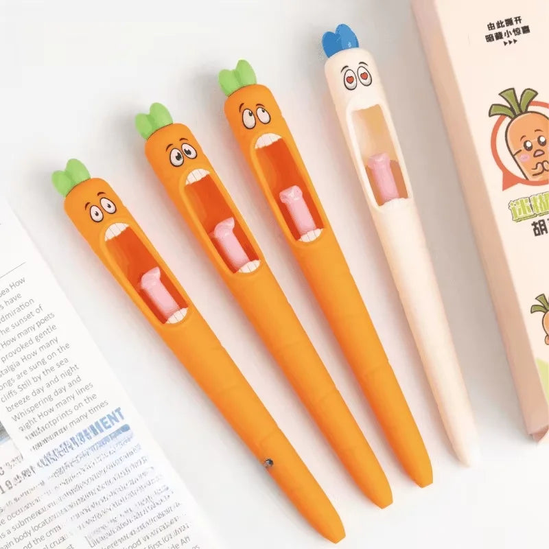 4PCS Kawaii Carrot-Shaped Neutral Pens 0.5mm