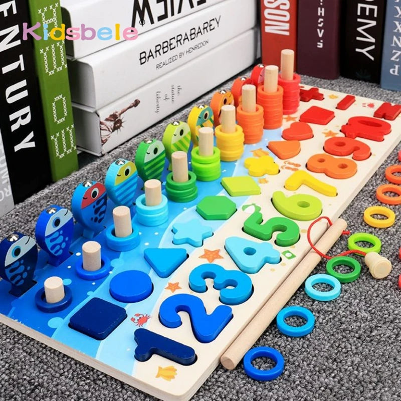 5-in-1 Montessori Puzzle & Fishing Toy