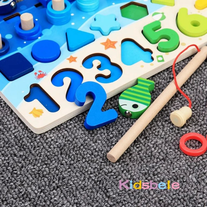 5-in-1 Montessori Puzzle & Fishing Toy