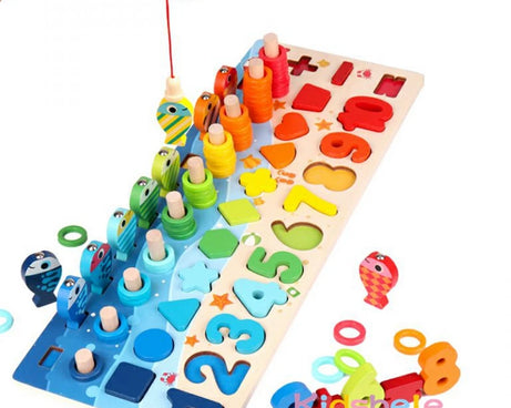 5-in-1 Montessori Puzzle & Fishing Toy