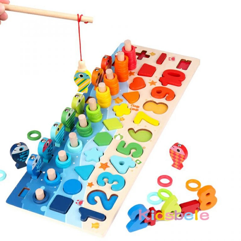 5-in-1 Montessori Puzzle & Fishing Toy