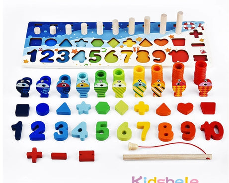 5-in-1 Montessori Puzzle & Fishing Toy