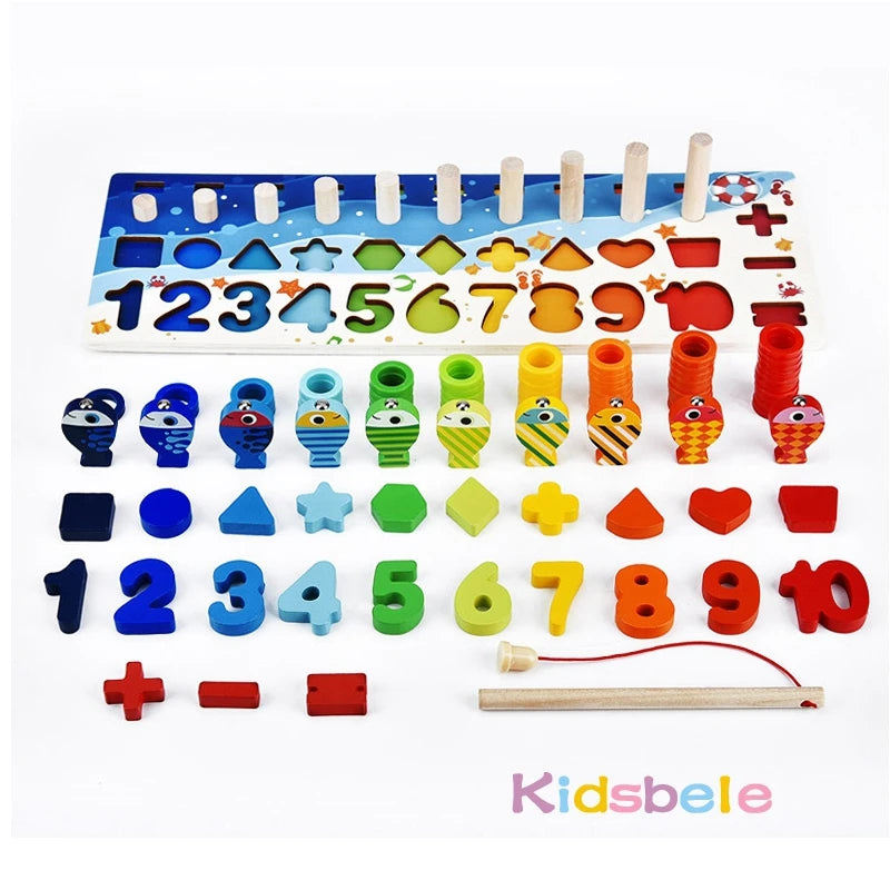 5-in-1 Montessori Puzzle & Fishing Toy