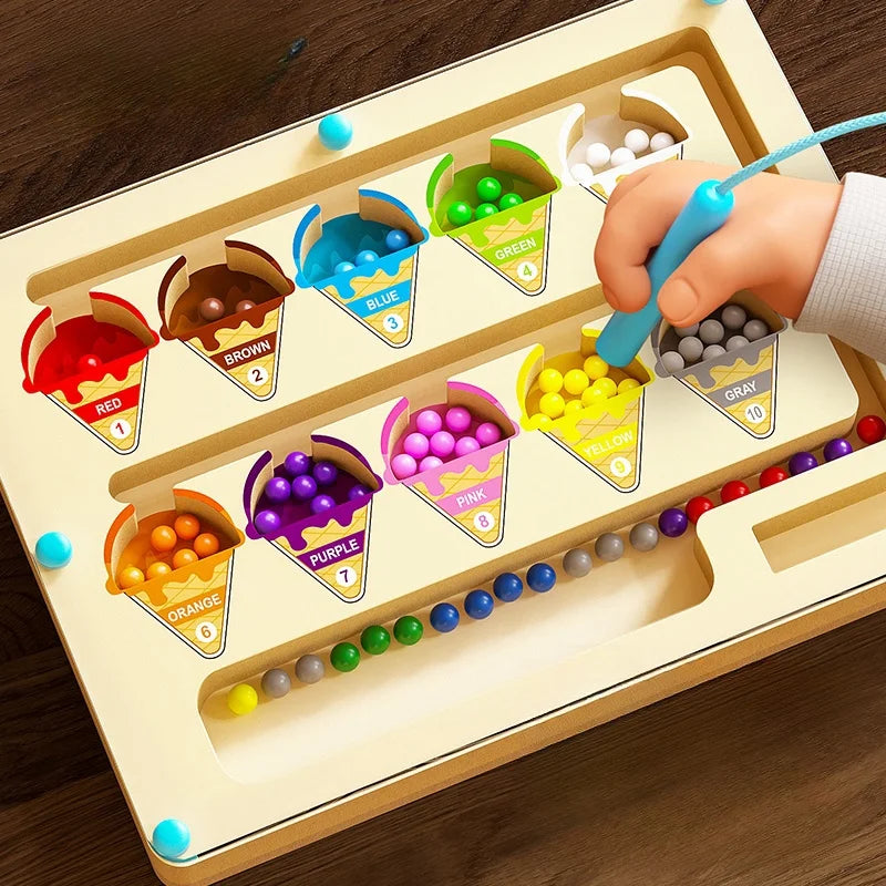 Magnetic Bead Maze – Number & Color Matching Toy