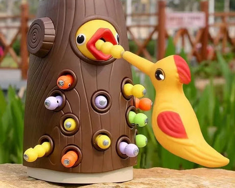 Montessori Wooden Magnetic Worm Catching Toy