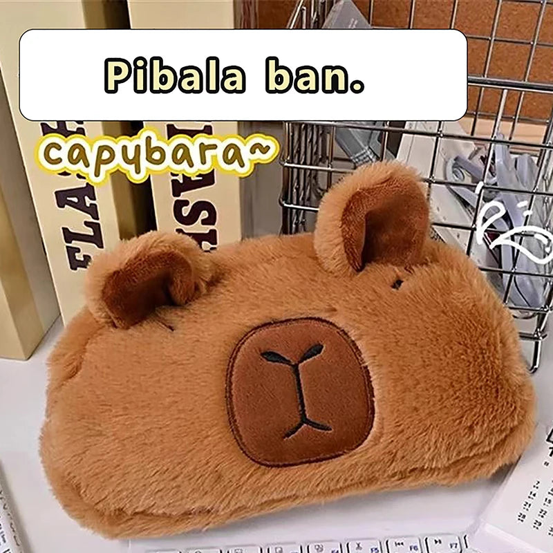 Cute Plush Capybara Pencil Storage Bag