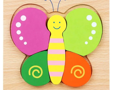 3D Wooden Animals Puzzle Toy for Kids