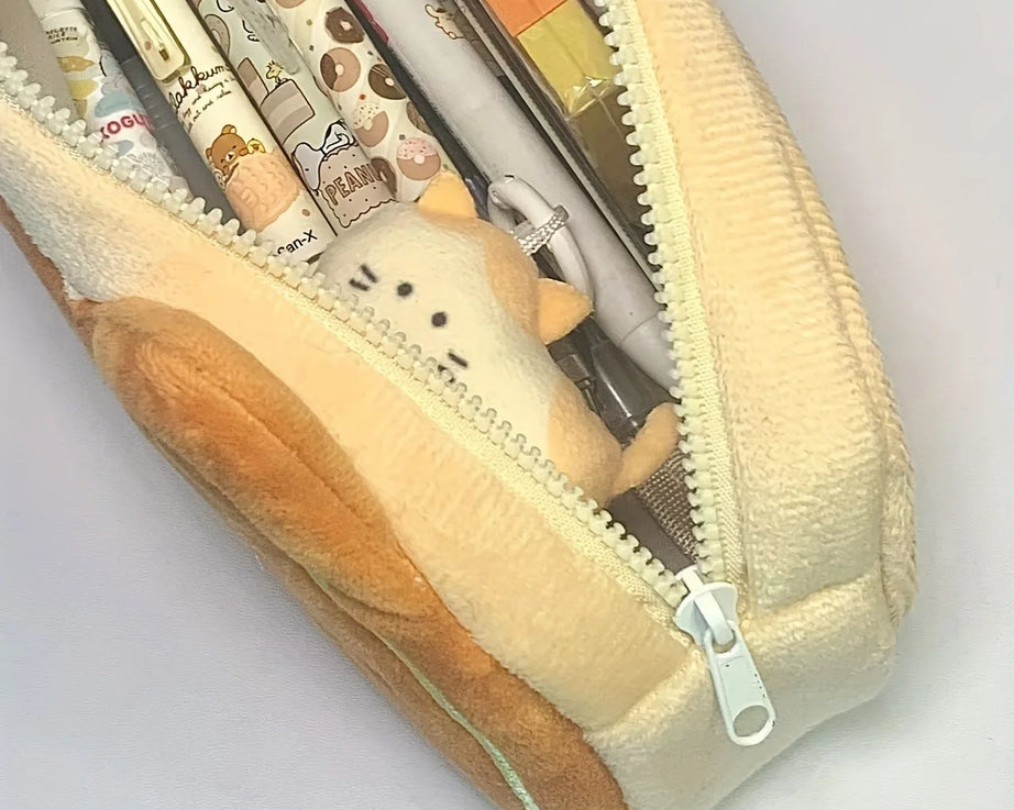 Caramel Cat Plush Pen Case – Large & Gift-Ready