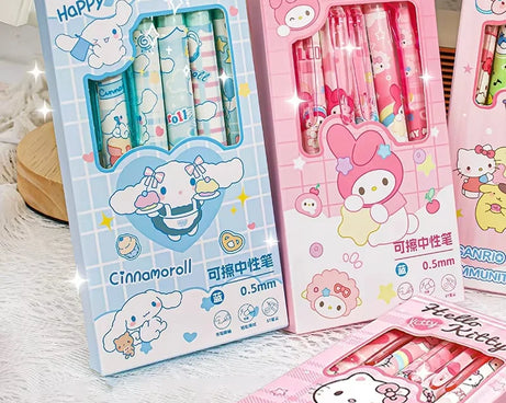 6PCS Sanrio Erasable Gel Pens – Cute Characters