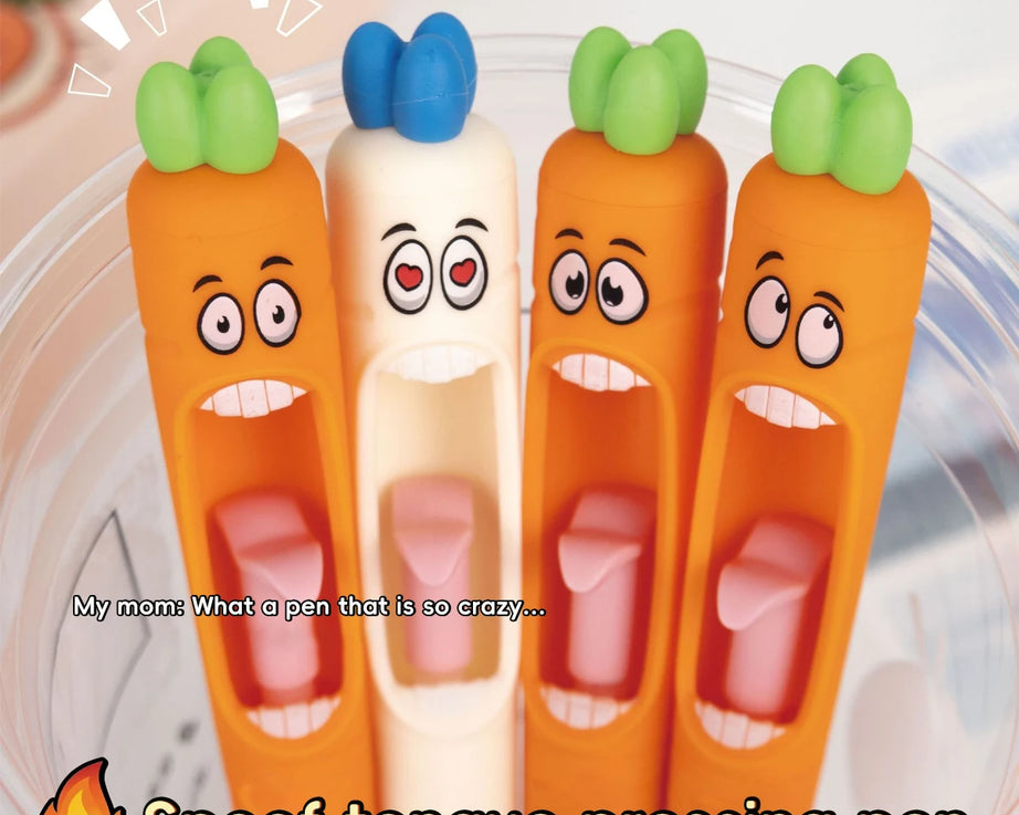 4PCS Kawaii Carrot-Shaped Neutral Pens 0.5mm