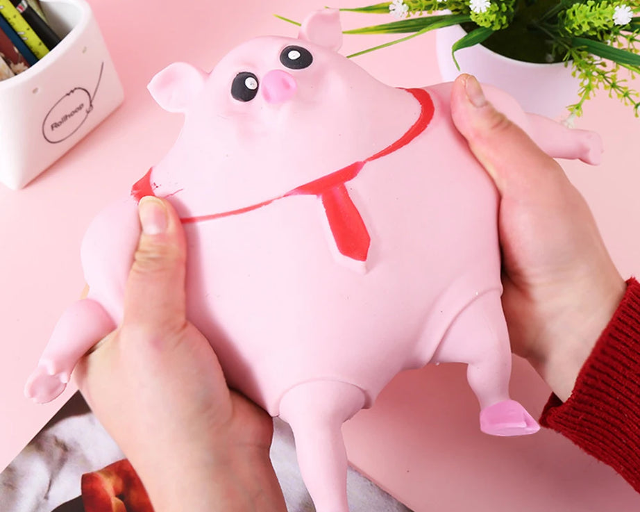 Cute Pink Pig Stress Relief Squeezable Toy