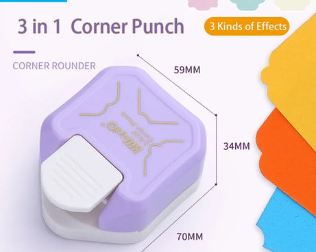 3-in-1 Corner Rounder Punch – Mini Cutter