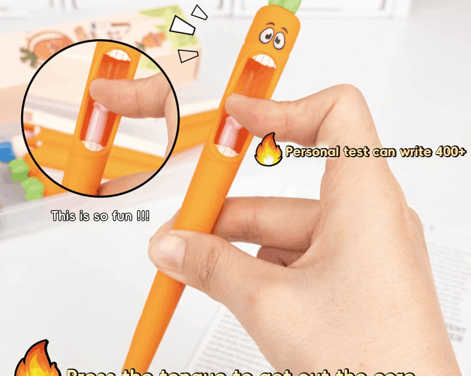 4PCS Kawaii Carrot-Shaped Neutral Pens 0.5mm