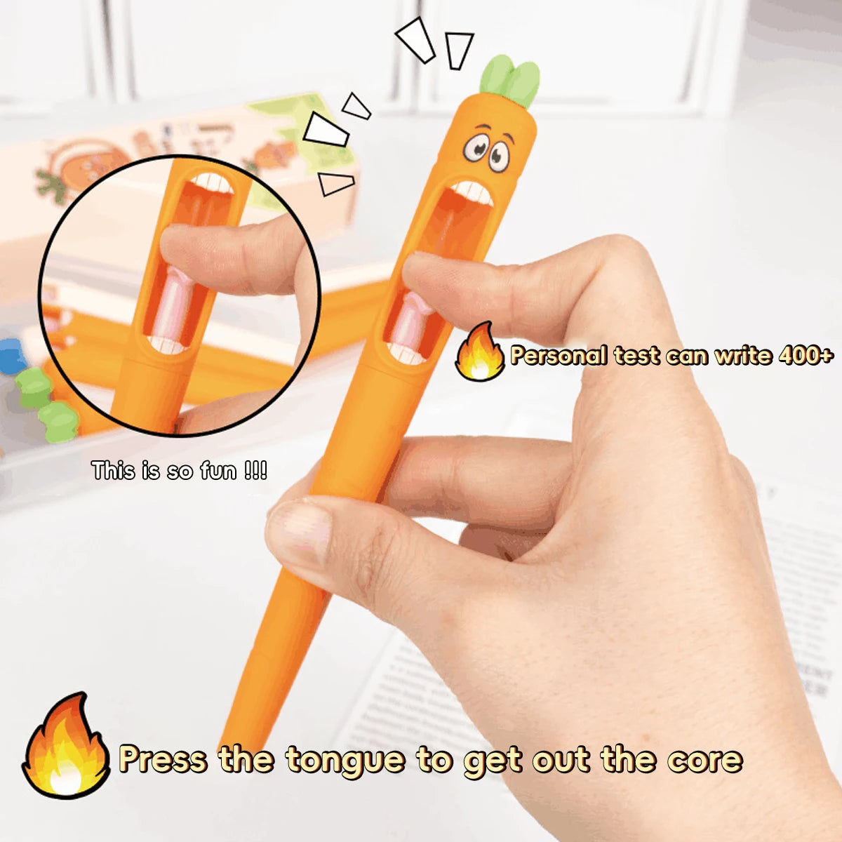 4PCS Kawaii Carrot-Shaped Neutral Pens 0.5mm
