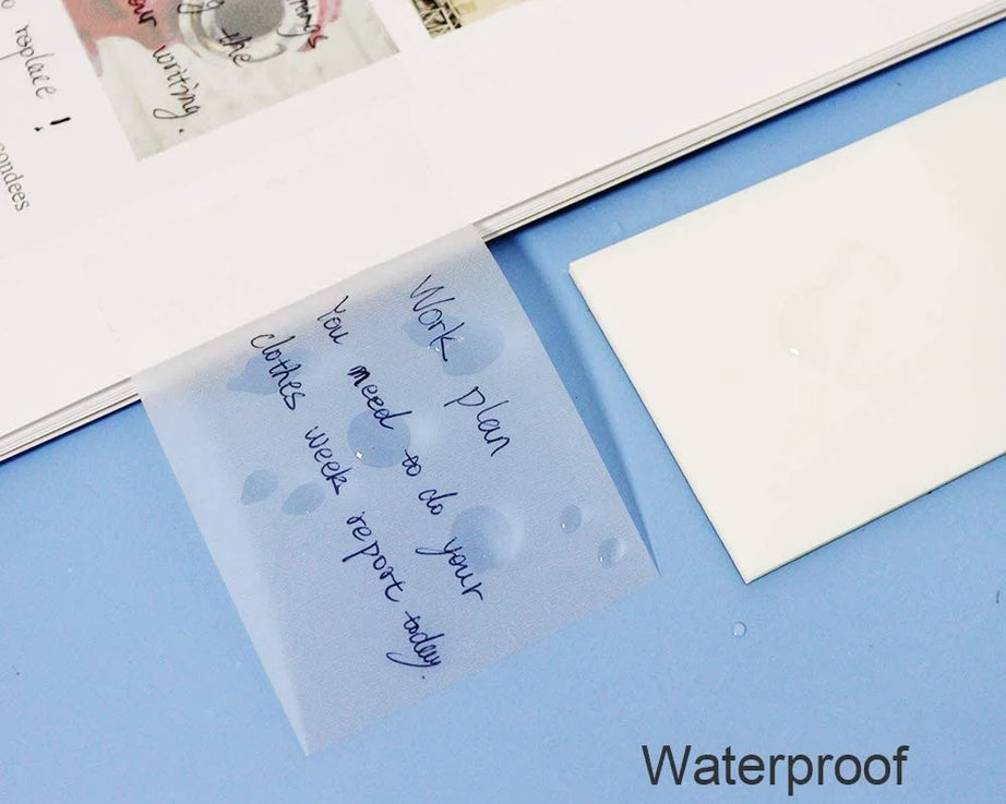 50-Sheet Transparent Sticky Notes – Waterproof
