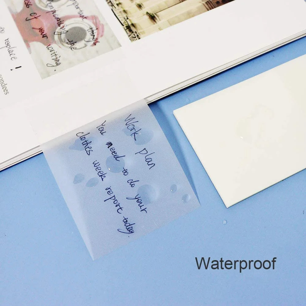 50-Sheet Transparent Sticky Notes – Waterproof