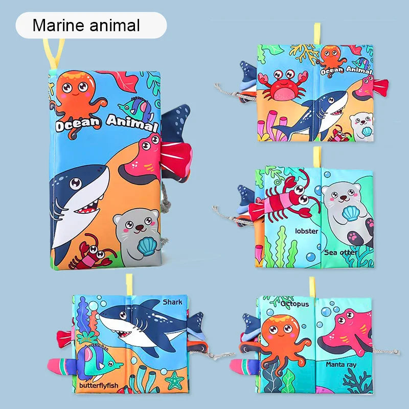 Montessori Baby Cloth Book with 3D Tails