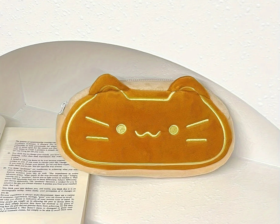 Caramel Cat Plush Pen Case – Large & Gift-Ready