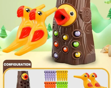 Montessori Wooden Magnetic Worm Catching Toy