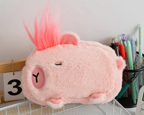 Cute Plush Capybara Pencil Storage Bag