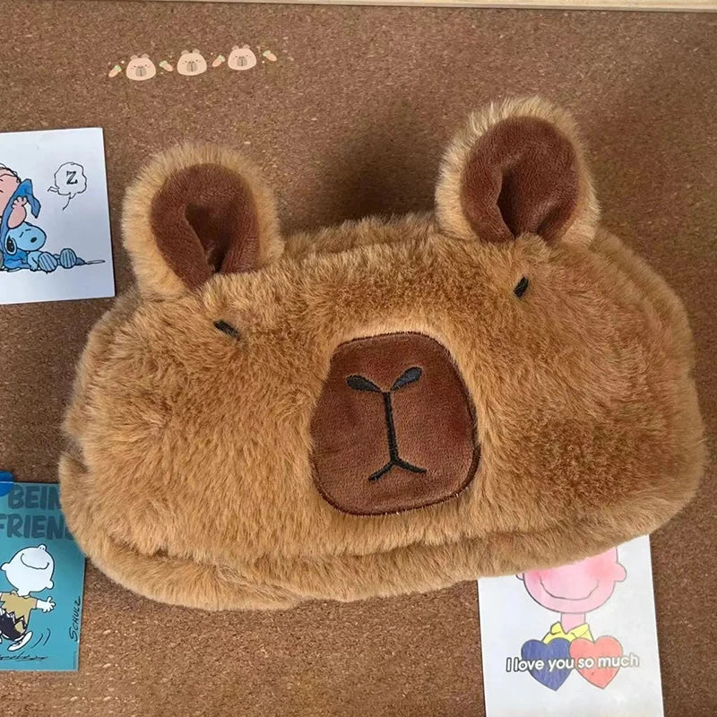 Cute Plush Capybara Pencil Storage Bag