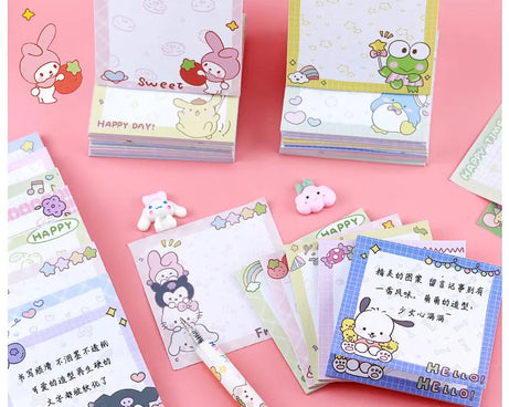 80-Sheet Sanrio Sticky Notes – Cute Characters