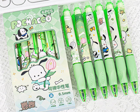 6PCS Sanrio Erasable Gel Pens – Cute Characters