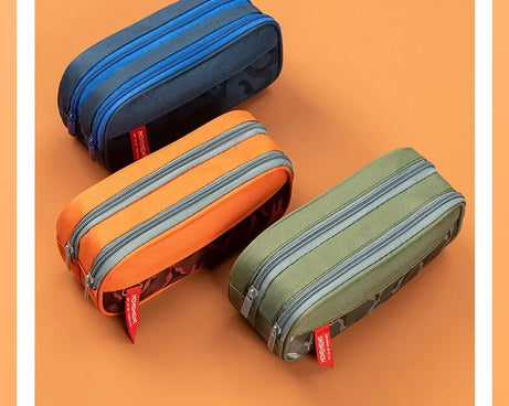 Double Zipper Camo Pencil Case – Large & Durable