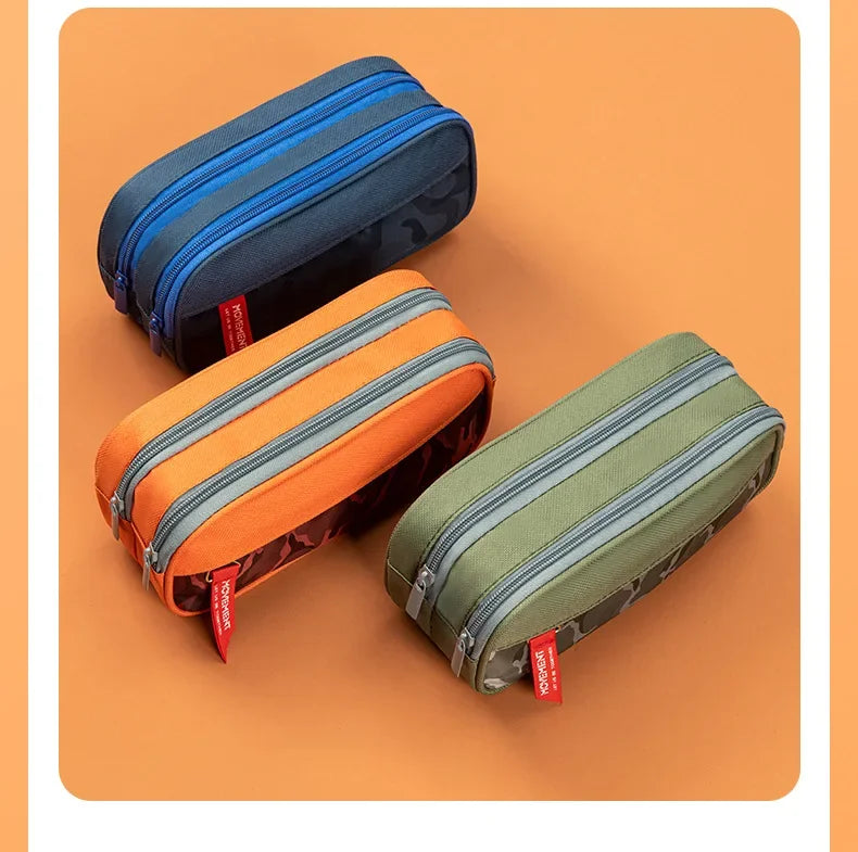 Double Zipper Camo Pencil Case – Large & Durable