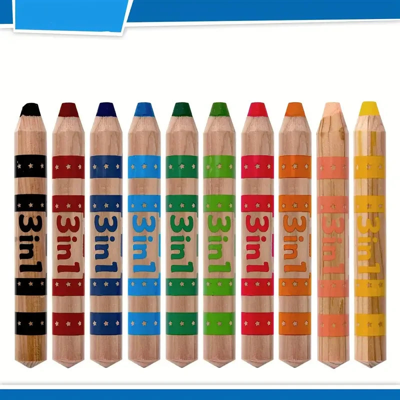 Woody 3-in-1 Colored Pencils – 10 Pack