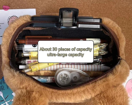 Cute Plush Capybara Pencil Storage Bag