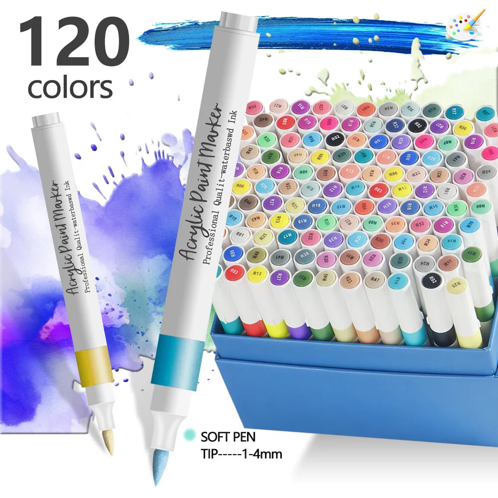 12/24 Color Soft Headed Acrylic Marker Pens