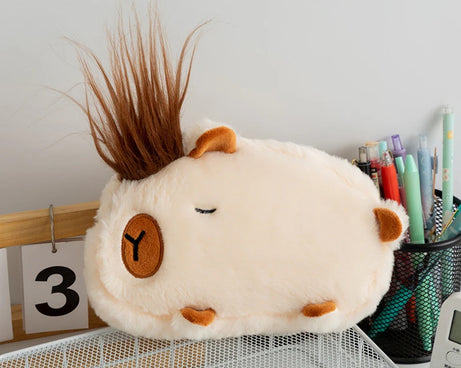 Cute Plush Capybara Pencil Storage Bag