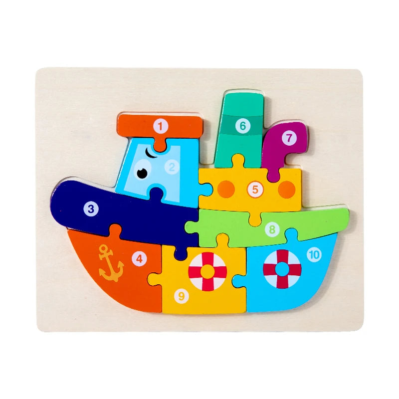 Montessori Wooden 3D Puzzle for Kids