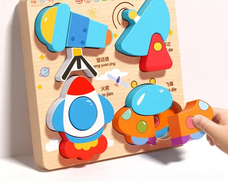 3D Wooden Animals Puzzle Toy for Kids