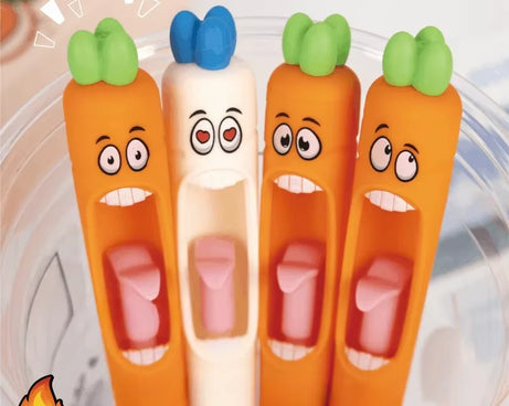 4PCS Kawaii Carrot-Shaped Neutral Pens 0.5mm
