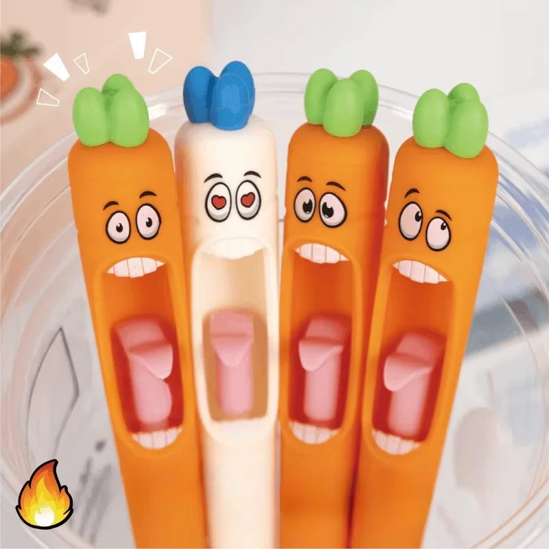 4PCS Kawaii Carrot-Shaped Neutral Pens 0.5mm
