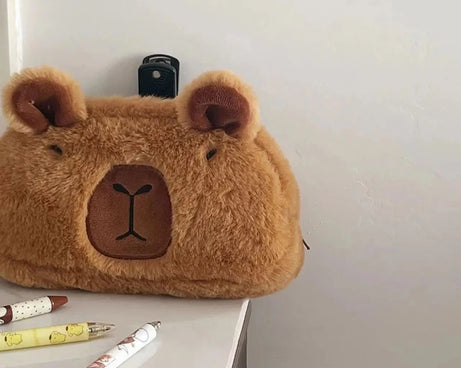 Cute Plush Capybara Pencil Storage Bag