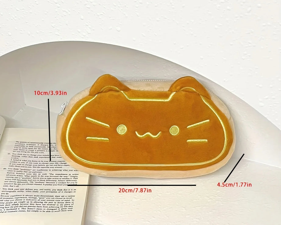 Caramel Cat Plush Pen Case – Large & Gift-Ready