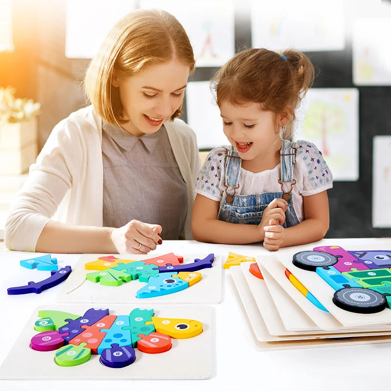 Montessori Wooden 3D Puzzle for Kids