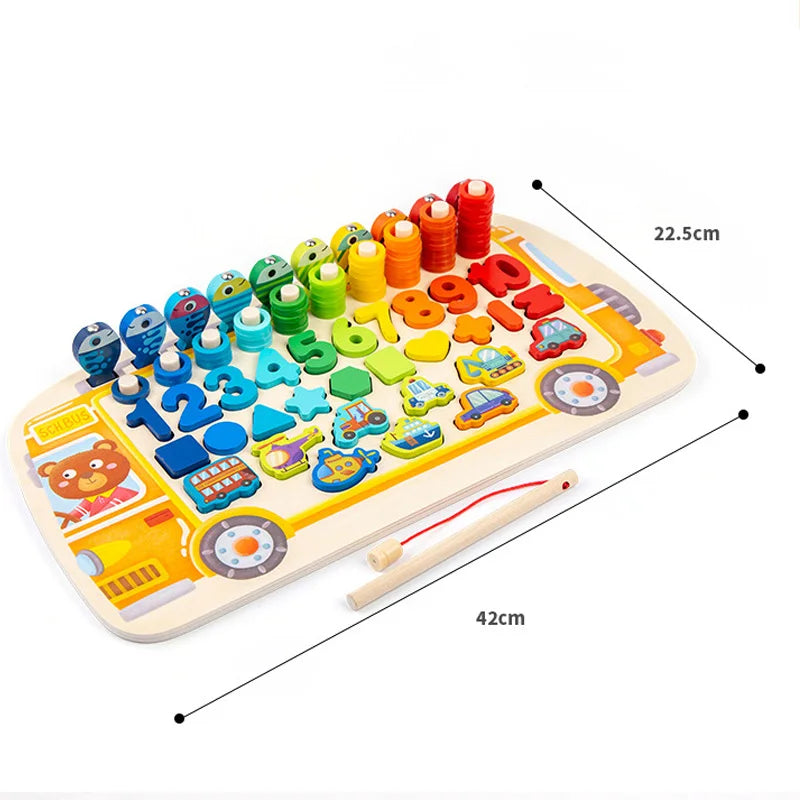 5-in-1 Montessori Puzzle & Fishing Toy
