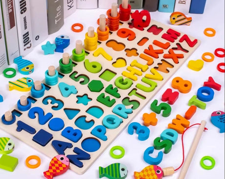 5-in-1 Montessori Puzzle & Fishing Toy